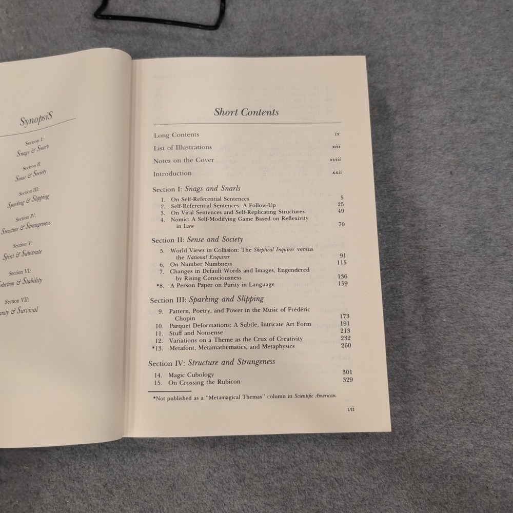 Metamagical Themas Douglas Hofstadter 1st Edition 1985 Mind and Pattern Book - Picture 3 of 4